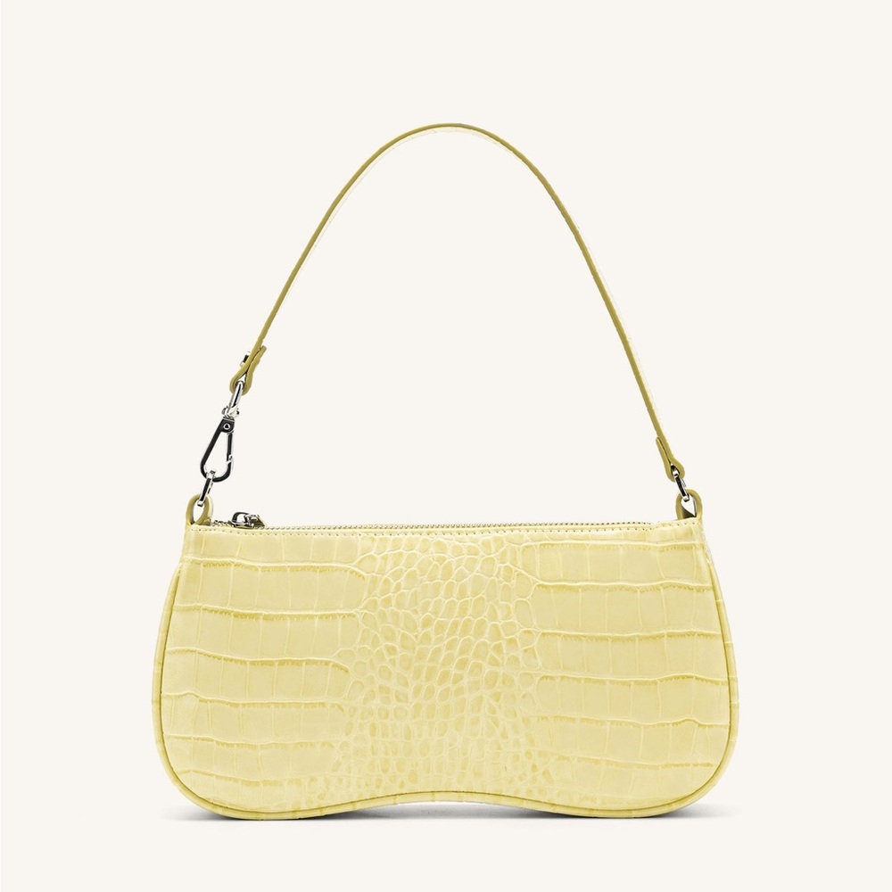 JW PEI Eva Shoulder Handbag - Light Yellow Croc